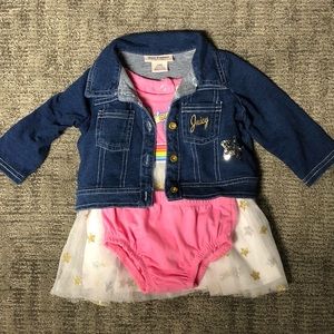 Juicy Couture Jacket, Dress, Bloomers (3 piece set) Baby Size 3-6 Months